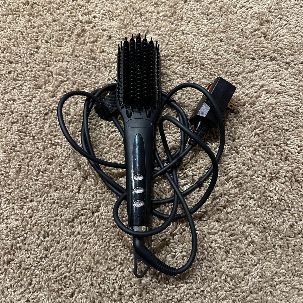 Head Kandy Brush Straightener Model S102 Black Ceramic Heated Hair Styling Tool